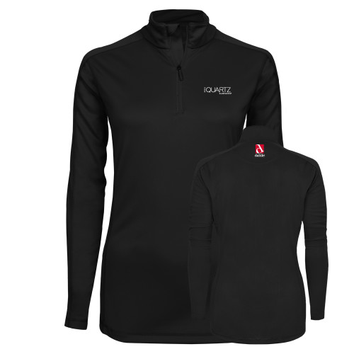 Syntrel Womens Black Interlock 1/4 Zip-ONE Quartz Surfaces
