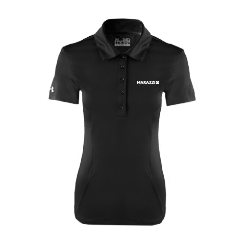 Ladies Under Armour Black Performance Polo-Marazzi