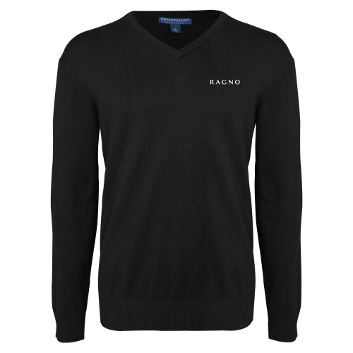 Black VNeck Sweater-Ragno