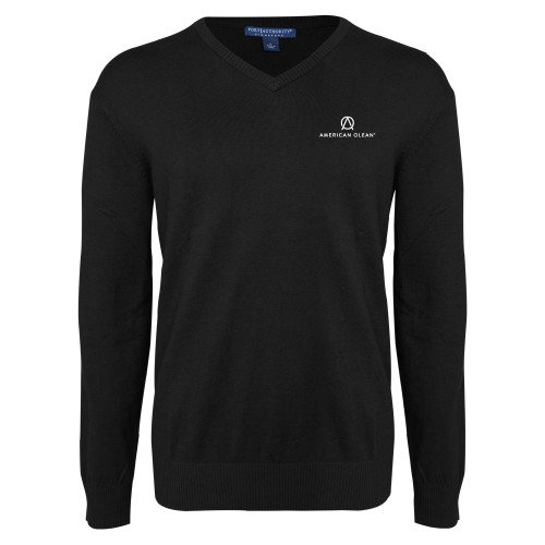 Black VNeck Sweater-American Olean