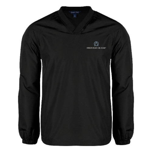 Black V Neck Raglan Windshirt-American Olean