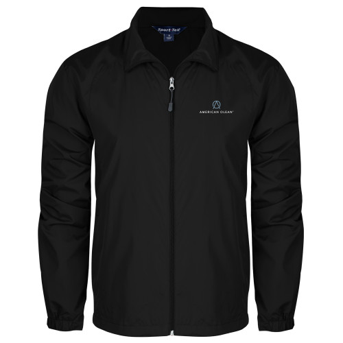 Black Full Zip Wind Jacket-American Olean