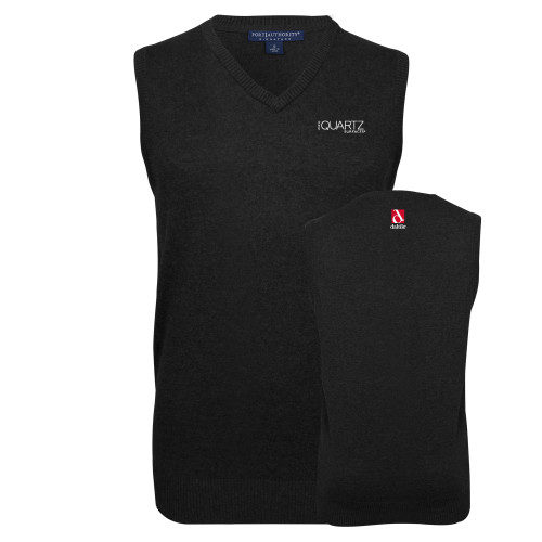 Black VNeck Sweater Vest-ONE Quartz Surfaces