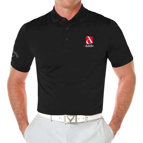 Callaway Black Opti Vent Polo-Daltile Stacked Logo