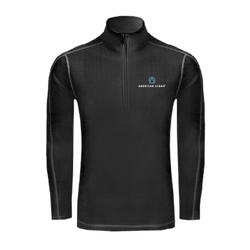 Sport Tek Black Sport Wick Stretch 1/2 Zip Pullover-American Olean