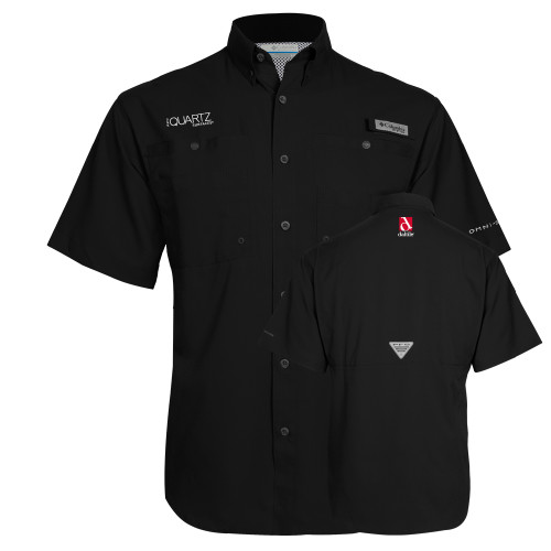 Columbia Black Tamiami Performance Short Sleeve Shirt-ONE Quartz Surfaces