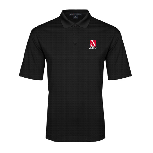 Black Performance Fine Jacquard Polo-Daltile Stacked Logo