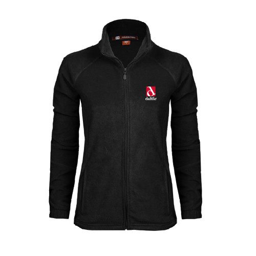 Womens Black Fleece Full Zip Jacket-Daltile Stacked Logo