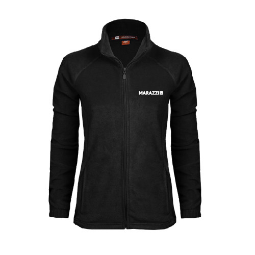 Womens Black Fleece Full Zip Jacket-Marazzi