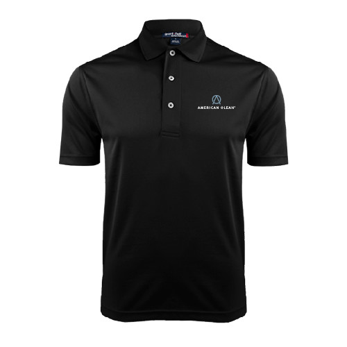 Black Dry Mesh Polo-American Olean