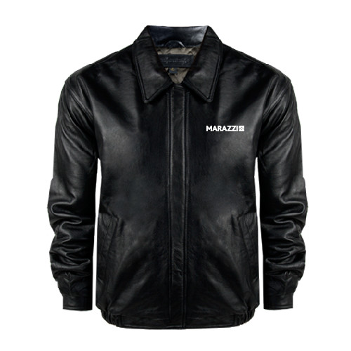 Black Buffed Bomber Jacket-Marazzi
