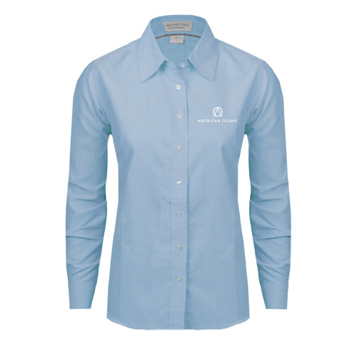 Womens Light Blue Oxford Button Down-American Olean
