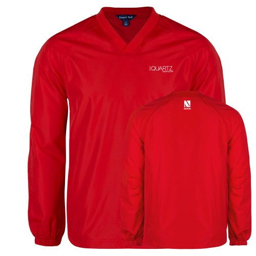 Red V Neck Raglan Windshirt-ONE Quartz Surfaces