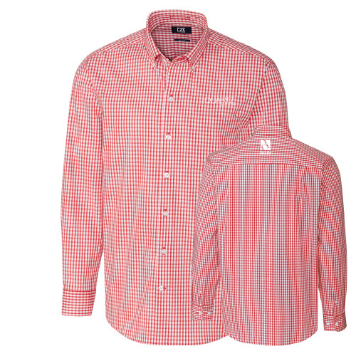 Cutter & Buck Cardinal Gingham Long Sleeve Button Down-ONE Quartz Surfaces