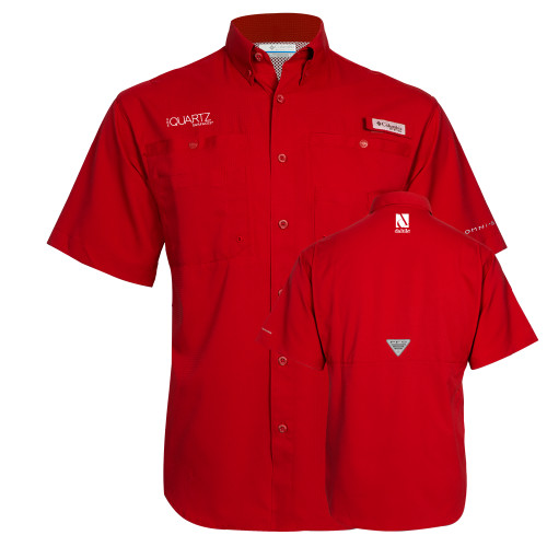 Columbia Red Tamiami Performance Short Sleeve Shirt-ONE Quartz Surfaces