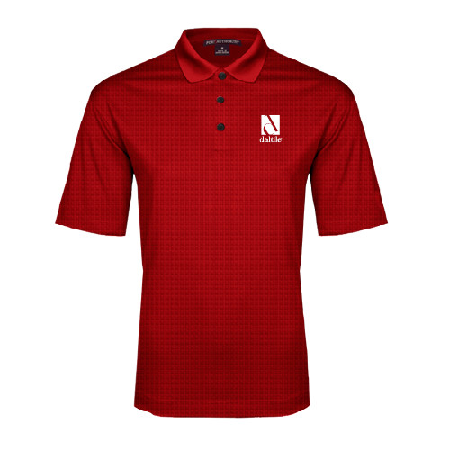 Red Performance Fine Jacquard Polo-Daltile Stacked Logo