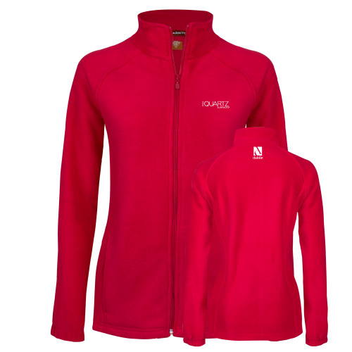 Womens Red Fleece Full Zip Jacket-ONE Quartz Surfaces