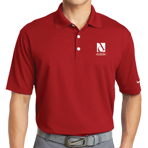 Nike Red Dri Fit Micro Pique 2.0 Polo-Daltile Stacked Logo