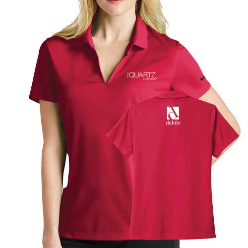 Nike Womens Red Golf Dri Fit Micro Pique Polo-ONE Quartz Surfaces