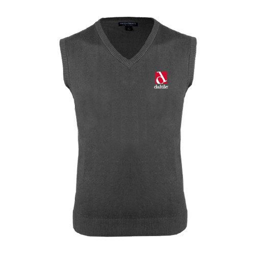 Charcoal VNeck Sweater Vest-Daltile Stacked Logo