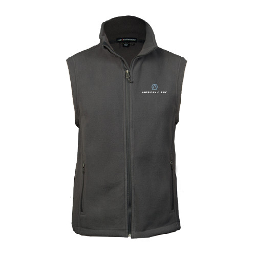 Charcoal Fleece Full Zip Vest-American Olean