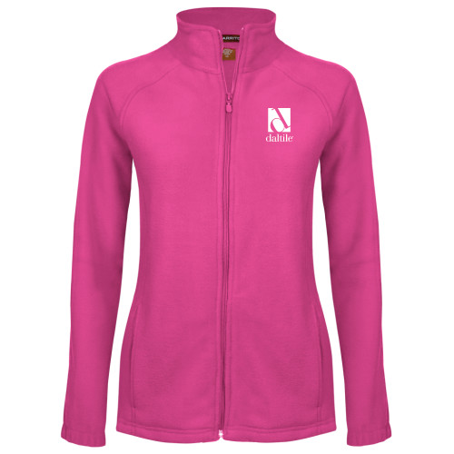 Womens Raspberry Fleece Full Zip Jacket-Daltile Stacked Logo