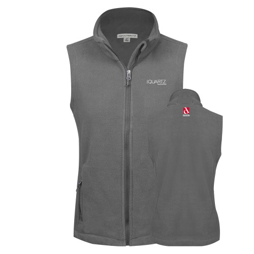 Womens Charcoal Fleece Full Zip Vest-ONE Quartz Surfaces