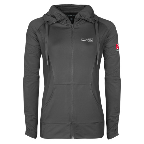 Womens Charcoal Sport Wick Stretch Full Zip Jacket-ONE Quartz Surfaces
