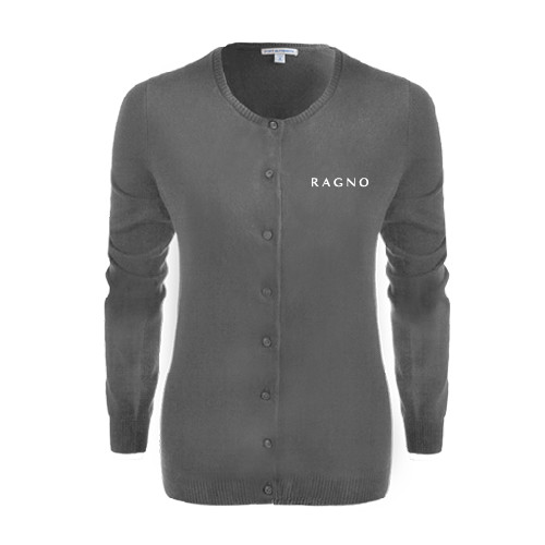 Womens Charcoal Cardigan Sweater-Ragno