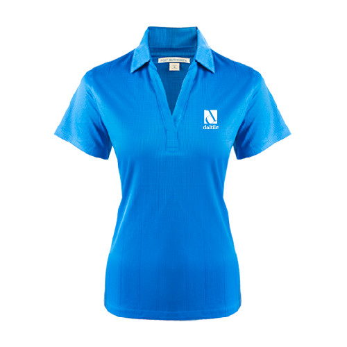 Womens Light Blue Performance Fine Jacquard Polo-Daltile Stacked Logo