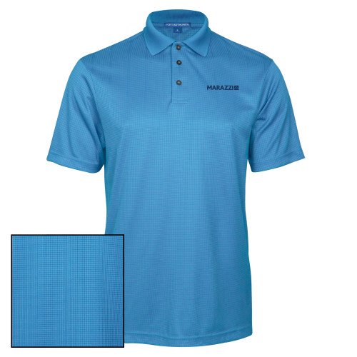 Light Blue Performance Fine Jacquard Polo-Marazzi