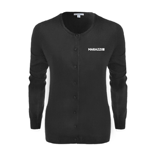 Womens Black Cardigan Sweater-Marazzi