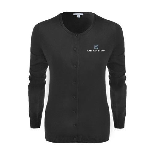 Womens Black Cardigan Sweater-American Olean