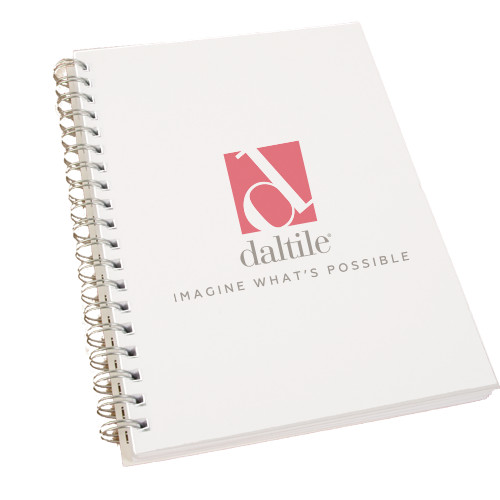 Clear 7 x 10 Spiral Journal Notebook-Daltile Stacked Logo w/Tagline