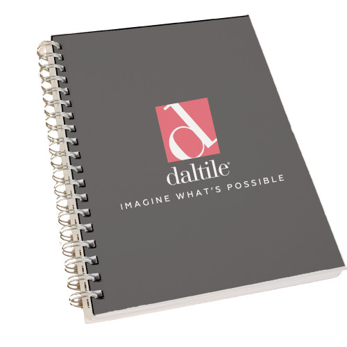 Clear 7 x 10 Spiral Journal Notebook-Daltile Stacked Logo w/Tagline