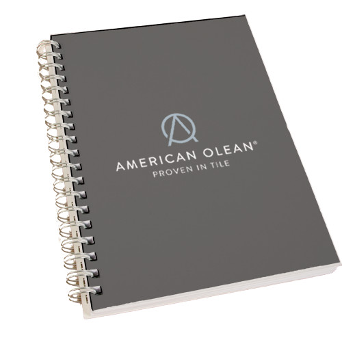 Clear 7 x 10 Spiral Journal Notebook-American Olean w/Tagline