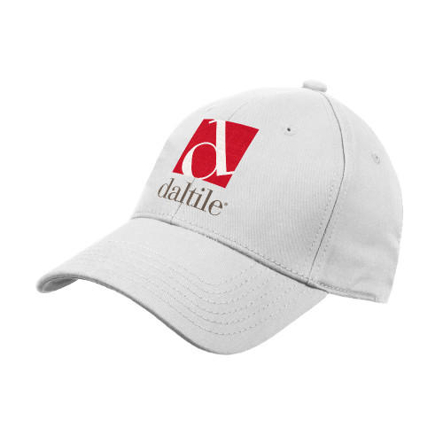 White Structured Adjustable Pro Style Hat-Daltile Stacked Logo