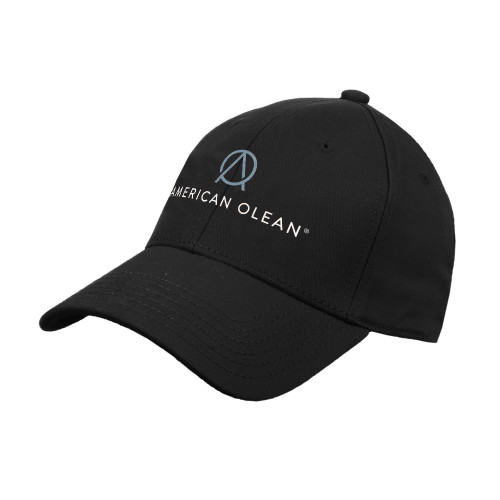 Black Structured Adjustable Pro Style Hat-American Olean