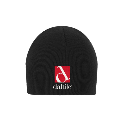 Black Knit Beanie-Daltile Stacked Logo