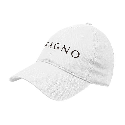 White Unstructured Adjustable Low Profile Hat-Ragno