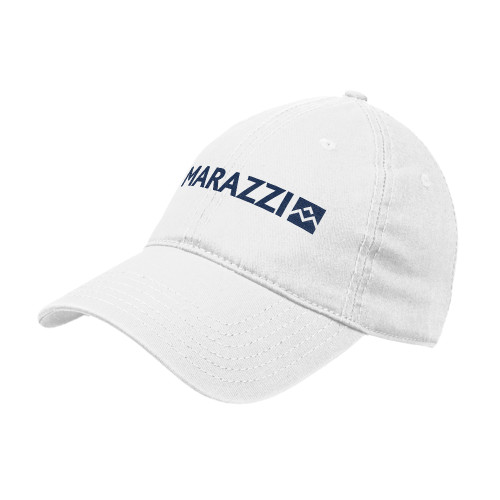 White Unstructured Adjustable Low Profile Hat-Marazzi