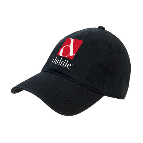 Black Unstructured Adjustable Low Profile Hat-Daltile Stacked Logo