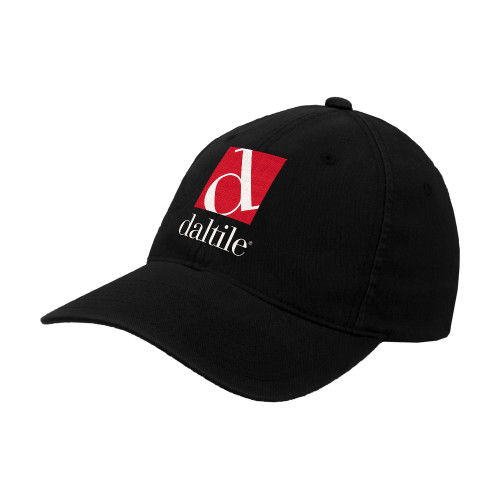 Black Flexfit Structured Low Profile Hat-Daltile Stacked Logo