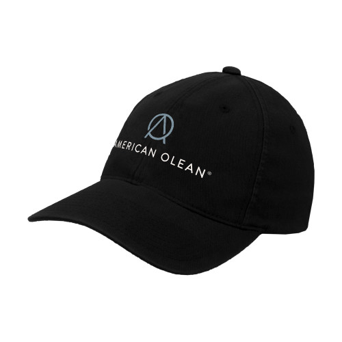 Black Flexfit Structured Low Profile Hat-American Olean