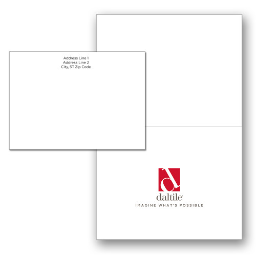 A6 Folded Cards w/Personalized Envelopes-Daltile Stacked Logo w/Tagline