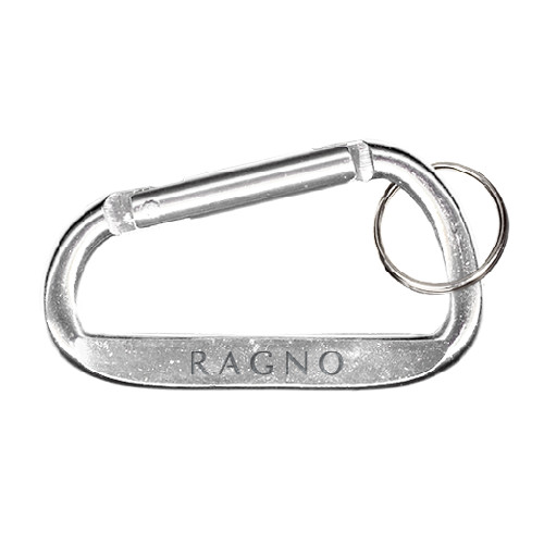 Silver Carabiner with Split Ring-Ragno Engraved