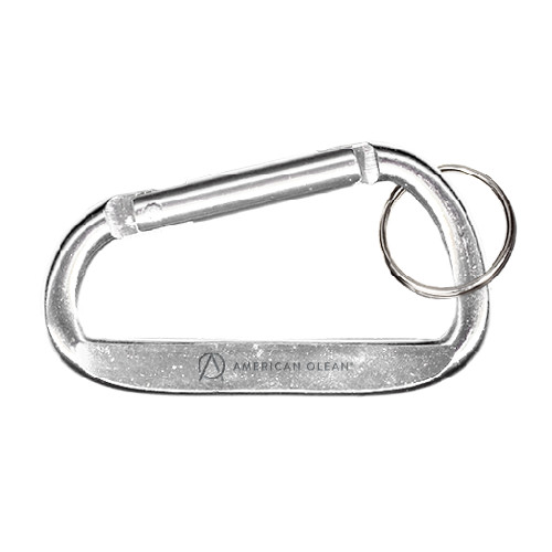 Silver Carabiner with Split Ring-American Olean Flat Engraved