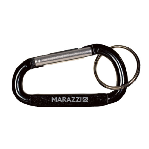 Black Carabiner with Split Ring-Marazzi Engraved
