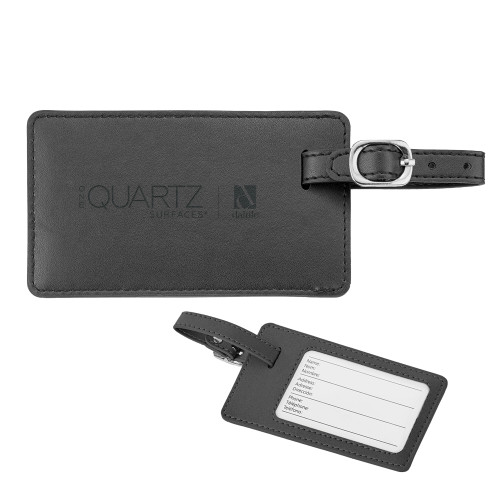 Neoskin Black Luggage Tag-ONE Quartz Horizontal Engraved