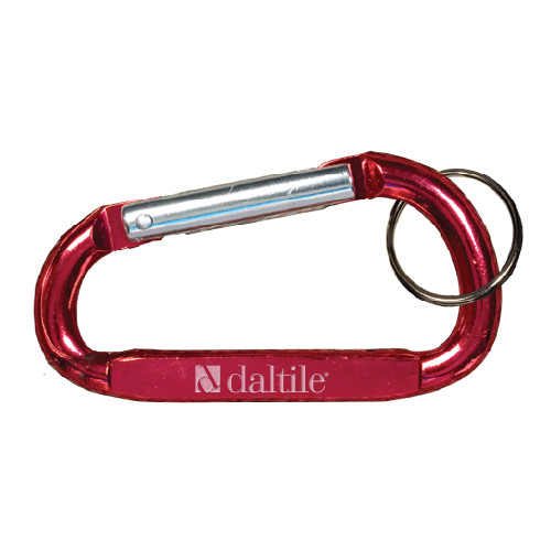 Red Carabiner with Split Ring-Daltile Flat Logo Engraved